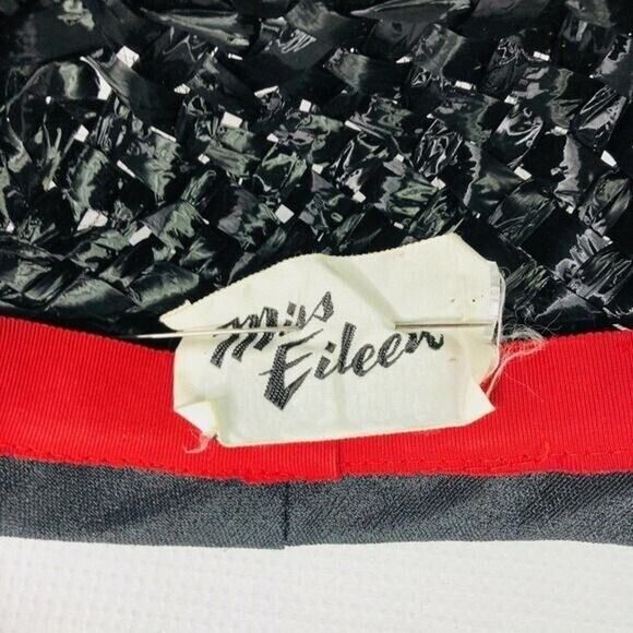 Miss Eileen Vintage Black Bumper Style Hat With Short Top Veil With Hat Pin - Picture 4 of 7